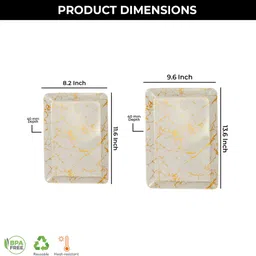 aurka Rectangle Serving Tray for Home & Serve Food, Snacks Microwave Safe Platters Tray image 3