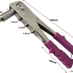 dumdaar Heavy 10.5inch Hand Rivet Gun 2.4mm, 3.2mm, 4.0mm, 4.8mm with 40pc Rivets Heavy Duty Squeeze Rivet Gun image 2