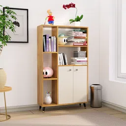 hexa red Wooden Book Shelf for Home, Living Room, Office, Multipurpose Rack, Engineered Wood Open Book Shelf-picture-27