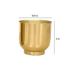 ecofynd Gold Metal Eva Desk Pot Planter (Set Of 2) image 3