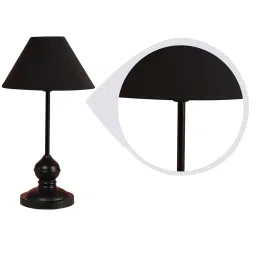 tu casa Black Fabric Shade Table Lamp With Black Base image 5