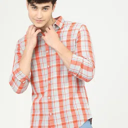 highlander Men Slim Fit Checkered Spread Collar Casual Shirt-picture-25