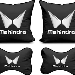 Black Polyester Car Pillow Cushion for Mahindra-image-5