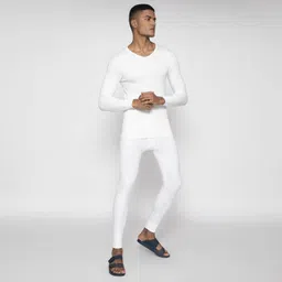 Macho Sporto White Thermal Top - Soft & Stretchable Cotton Fleece Fabric Men Top Thermal image 5