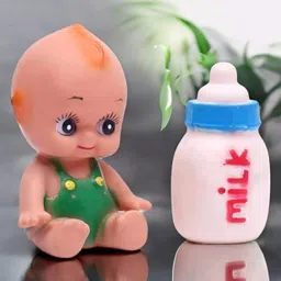 ragvee Squeeze Doll with Feeding Bottle Bath Toys for Kids Baby Bath Toys Rattle image 4