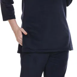 urbe Women Top & Pyjama Set Dark Blue Solid image 5