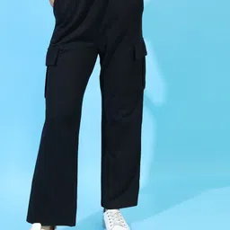 tokyo talkies Women Solid Black Track Pants-picture-12