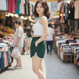 fiebee Solid, Striped Women Green Sports Shorts, Casual Shorts, Dolphin Shorts-picture-12