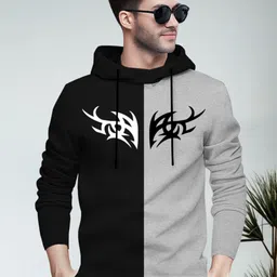 blive Men Night Suit Set Black, Grey Printed image 4