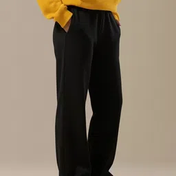 dockstreet Women Solid Black Track Pants-picture-24