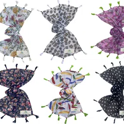 narnari Printed Chiffon Women Multicolor Scarf, Stole, Fancy Scarf image 1