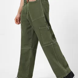 urbano fashion Men Loose Fit Mid Rise Green Jeans image 3