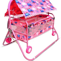 ckone global Baby Cradle with Canopy & Wheels Bassinet image 2