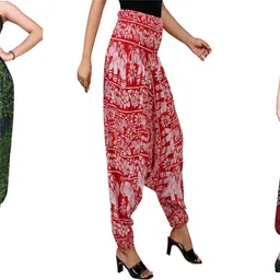 fusfus Printed Rayon, Cotton Women Harem Pants-picture-32
