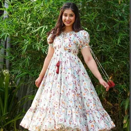 handsome king Women Gown Multicolor Below Knee Dress image 5