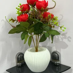 faston decore Beautiful Corner Flower Pot Set Multicolor Rose Artificial Flower with Pot image 2