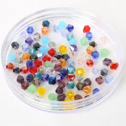 crafts haveli Unique Craft DIY Multicolor 100Pcs 4mm Crystal Austria Faceted Loose Spac image 4