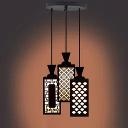 decorvista 3 Light Creative Wooden Pendant Lamp for Room,Foyer,Hallway Ceiling Lamp(Black) Pendant Lamp Ceiling Lamp-picture-23