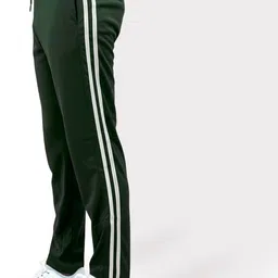 nuvetra Men Solid Olive Track Pants image 3