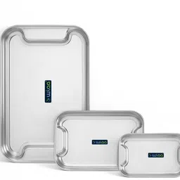 wiaa Stainless Steel Tray Set For Serving Tea Snacks Meal And More Tray image 1