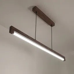 Slimline 48 Baton Brown Solid Wood Linear LED Hanging Light by Symplify image 3