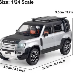 funablo 1/24 Land Rover New Defender 110 Diecast Model Car Toy Collection Sound Light image 4