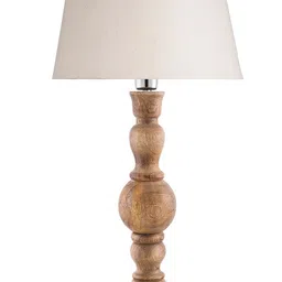 Homesake Beige & Off-White Solid Contemporary Bedside Smart Lamp with Shade image 2