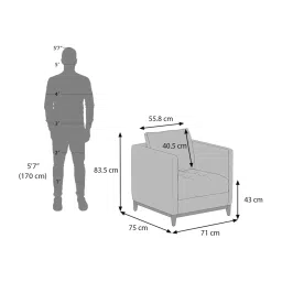 urban ladder create Florence Compact Sofa Set (Colour : Adrian Velvet , Seater : 3+2+1) image 9