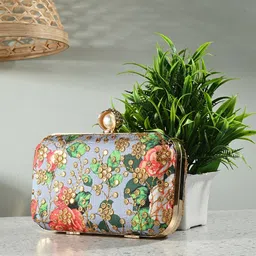 Toobacraft Floral Embellished Box Clutch image 1