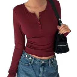 jc jummy couture JC JUMMY COUTUREWomen's Quarter Button Full Sleeve Shirt - Stylish & Versatile Tops_PP image 1