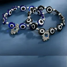 EL REGALO Unisex 2 Blue & White Charm Evil Eyed Bracelet-picture-17