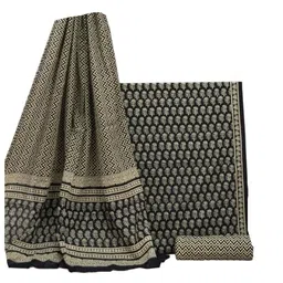 nishire Women's Cotton Jaipuri Hand Block Flower Print Unstitched Suit Material with Cotton Mulmul Dupatta image 1