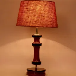 Venice Mustard Natural Fiber Shade Night Lamp With Wood Base By BrightDaisy image 4