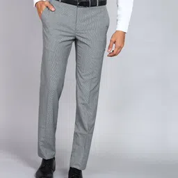 raymond Men Slim Fit Grey Cotton Blend Trousers-picture-27