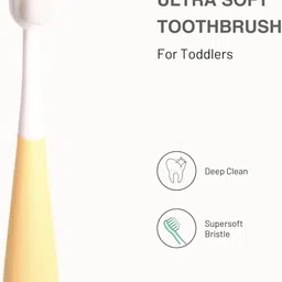 wagwanfly Toothbrush For Kids|Ultra Soft Micro Bristles |BPA Free with Suction Cup(Yellow) Extra Soft Toothbrush image 4
