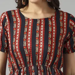 femvy Printed Crepe Stitched Anarkali Gown image 4