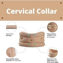 brijj helth care Cervical Collar Soft Neck belt Neck Support (Beige) Neck Support image 2