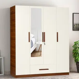 trevi furniture Ozone 4 Door Wardrobe in White Finish with Mirror-picture-12