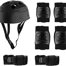 hk sports Black Skating Protection Kit - Helmet + Elbow + Knee + Hand Guard Skating Kit-picture-12