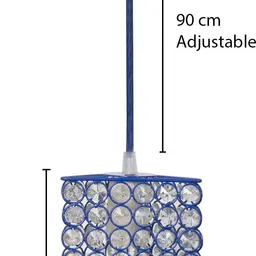 homesake Glossy Hanging crystal Chandelier Vintage Pendant Light Blue Triangle Pendant Lamp Ceiling Lamp image 5