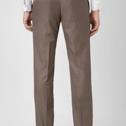 van heusen Men Slim Fit Brown Polyester Trousers image 3