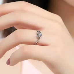 Iga Collection Valentine Sterling Silver Cubic Zirconia Stone Fashion Sterling Silver Cubic Zirconia Platinum Plated Ring-image-6