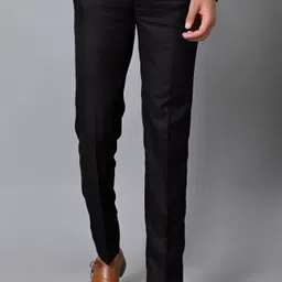 satystyle Men Regular Fit Black Polycotton Trousers-picture-13