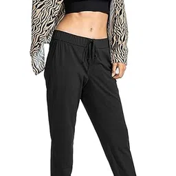 jungle spunk Women Solid Black Track Pants image 4