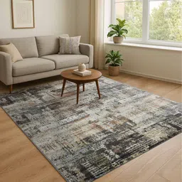 obsessions Olive and Rust Abstract 3x5 Feet Machine Made Carpet image 1