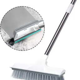 Bathroom Cleaning Brush with Wiper, 2 in 1 Tiles Cleaning Floor Scrub Brush Microfibre Wet and Dry Brush-image-46