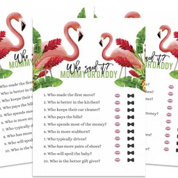 inkdotpot Baby Shower Who Said it Game Flamingo Theme Mommy Or Daddy Party Supply-50 Pcs Invitation Card-picture-21