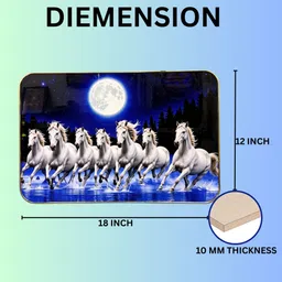 shri khatu shyam creation Shri Khatu Shayam Creation 7 horses Photo frame 3D Painting 12 inch x 18 inch Painting image 4