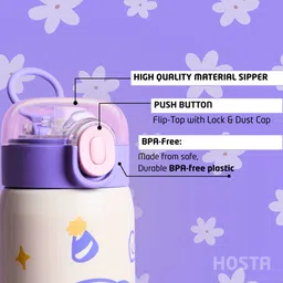 hosta Stainless Steel Vacuum Insulated Leak-Proof Hot & Cold Sipper Kids Water Bottle 350 ml Water Bottle image 2