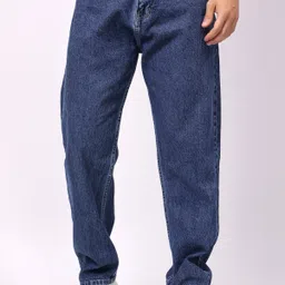 london hills Men Relaxed Fit Low Rise Dark Blue Jeans-picture-13